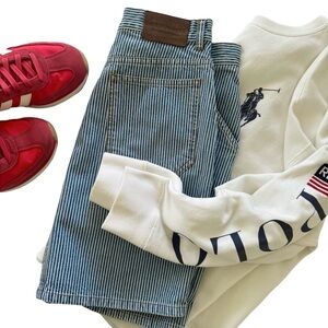 Ralph Lauren Pinstripe Denim Mini Skirt